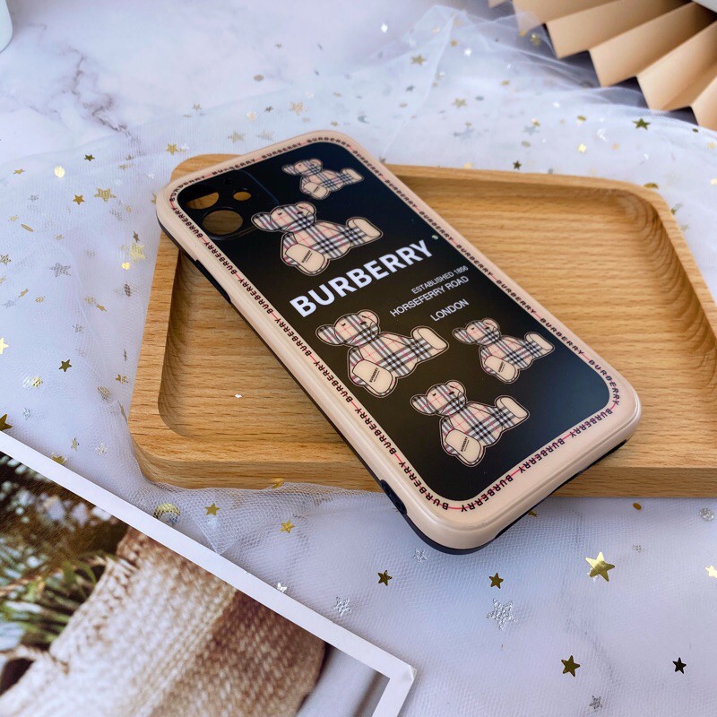 Ốp iphone bbr nhiều gấu viền nâu dành cho Iphone Xs Max/11/11Pro Max/12Pro/12Pro Max