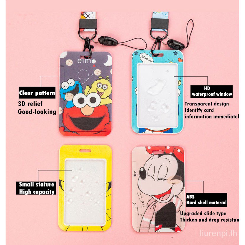 Pikachu card holder nam Bộ 2 vỏ đựng thẻ hình Pokemon Pikachu xe buýt kèm dây đeo cổ umaru ly starbucks pompompurin Demon Slayer Kimetsu No Yaiba