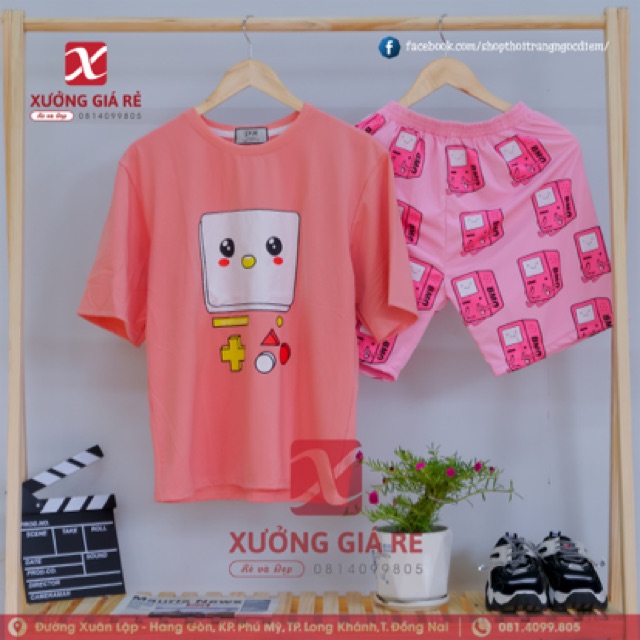 Bộ ĐÙI CARTOON SET VỚI QUẦN HỒNG CUTE