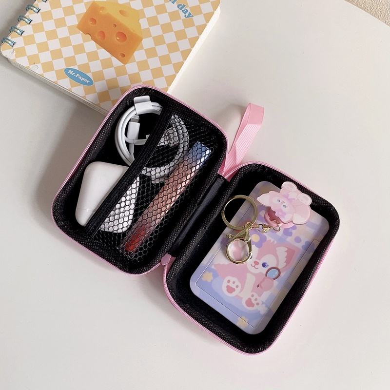 Túi Đựng Dây Cáp Sạc/Tai Nghe Dài Hình Tròn Kiểu Dáng Đơn Giản Dễ Thương Cho Nữ