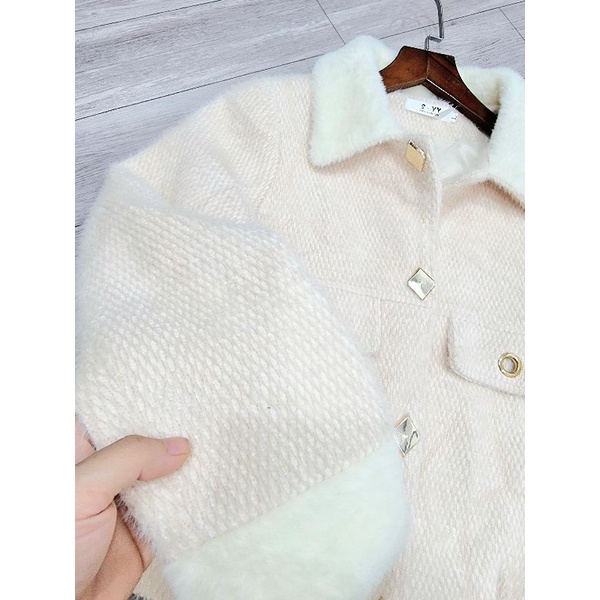 Khoác lông thỏ 2hand siêu phẩm new 99%