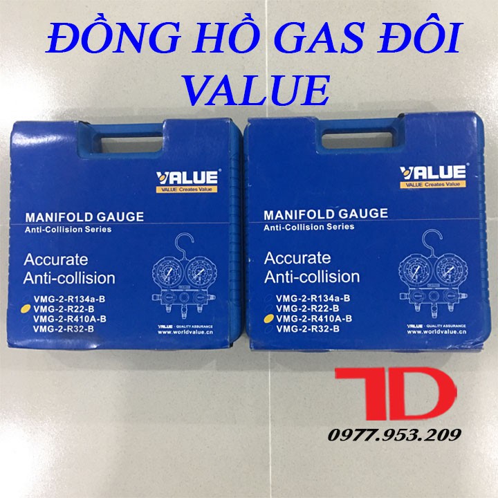 ĐỒNG HỒ ĐO ÁP SUẤT GAS MÁY LẠNH VALUE R410 - Bảo hành 12 tháng