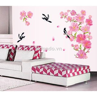 Decal hoa đào sắc xuân A439