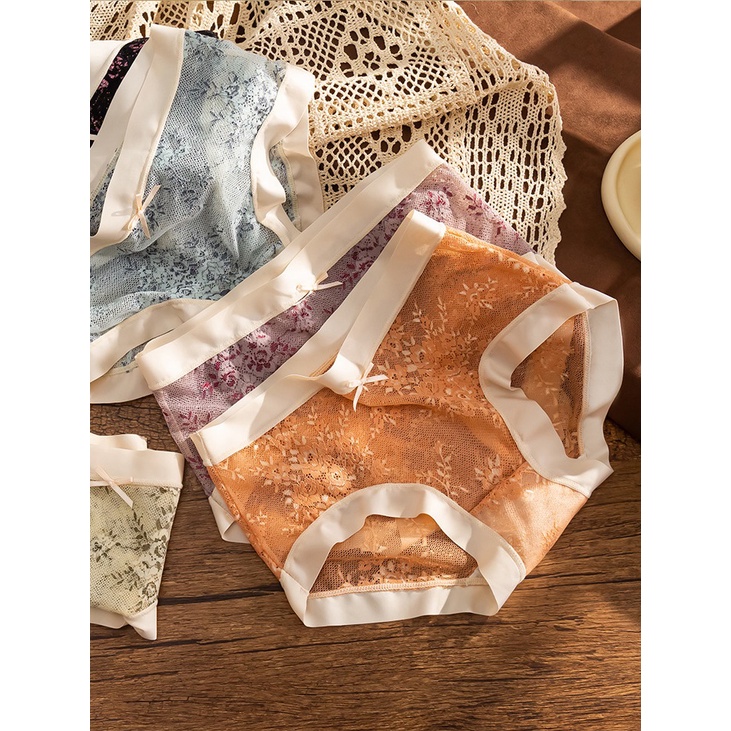 Quần lót su lụa sữa ren hoa hồng cao cấp 112