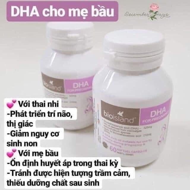 VITAMIN BÀ BẦU BIO ISLAND DHA 60 VIÊN