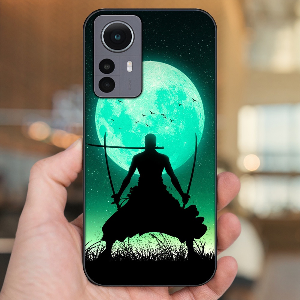 Ốp lưng Xiaomi 12 viền đen in hình Zoro One Piece