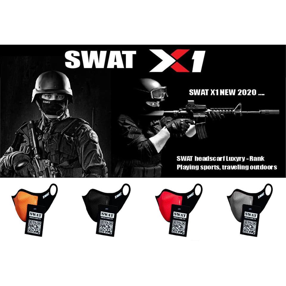 Khăn SWAT X1 đen hồng phối lưới