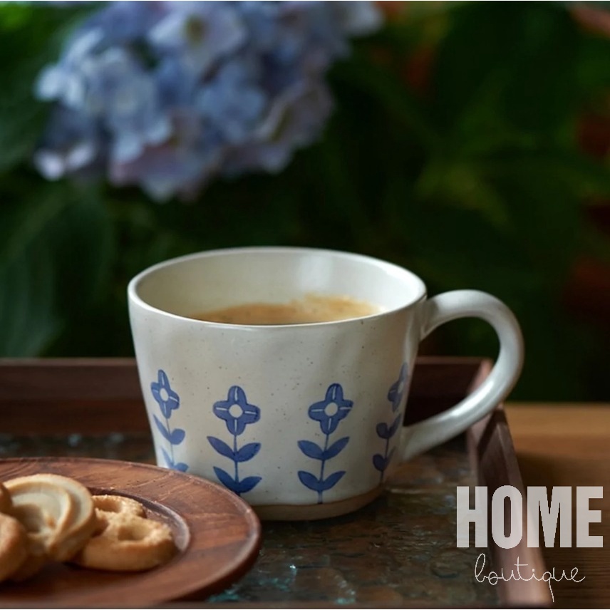 Cốc sứ cỏ 4 lá phong cách Nhật Bản