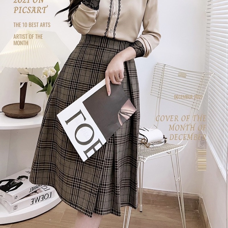 Set chân váy caro hàng thiết kế CÓ BÁN RỜI kiểu dáng thanh lịch thời trang, chất đẹp không bai xù vải - GEM Fashion