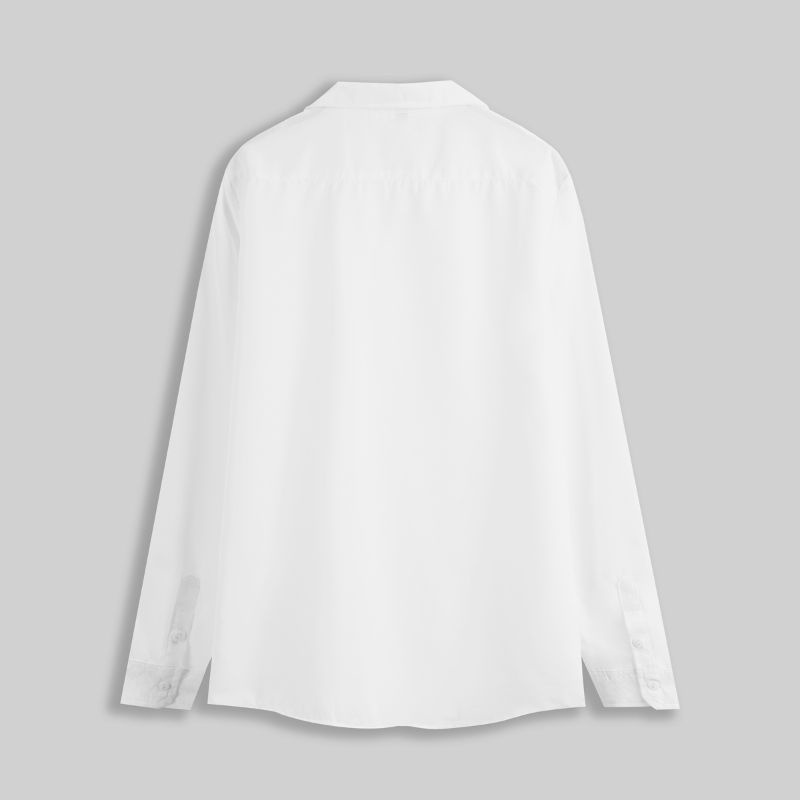 Áo sơ mi nam dài tay form rộng đen, trắng , áo somi nam cổ vest, mềm mịn SMLV