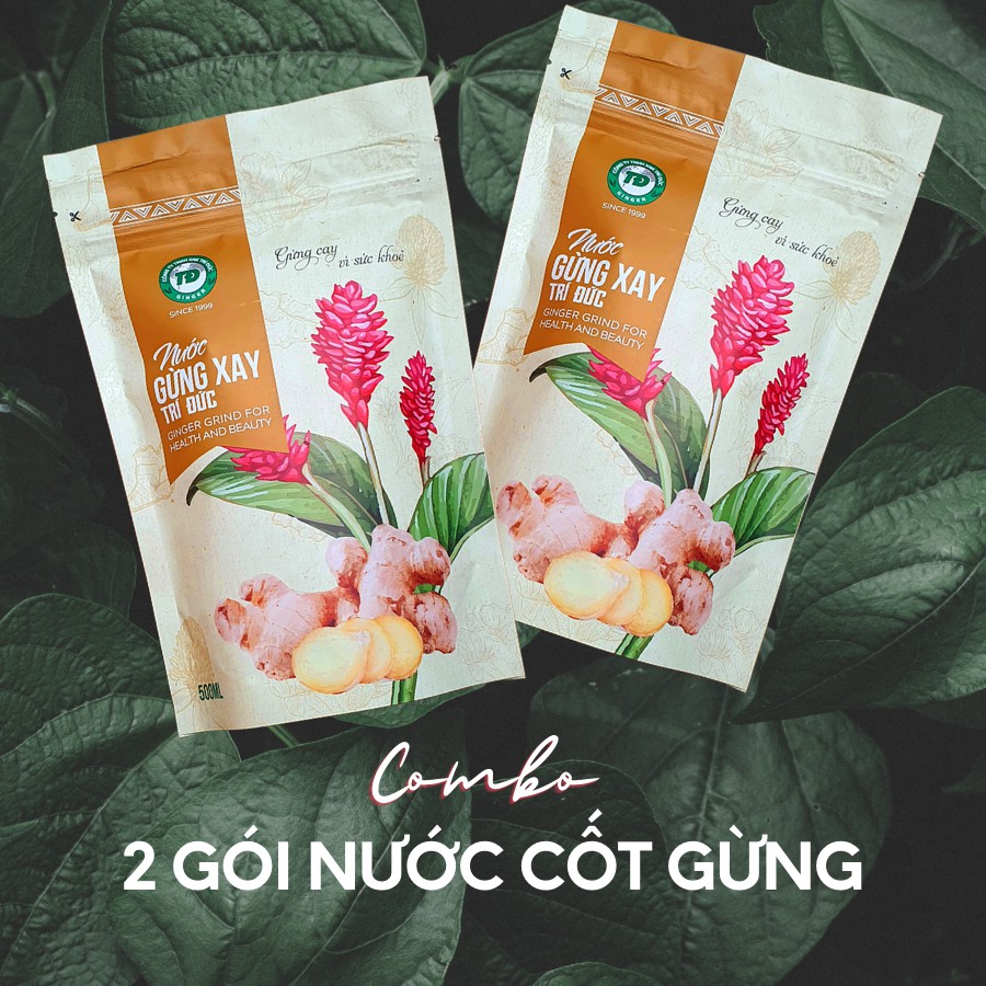 Combo 2 gói nước gừng xay Trí Đức Ginger- Gói 500ml