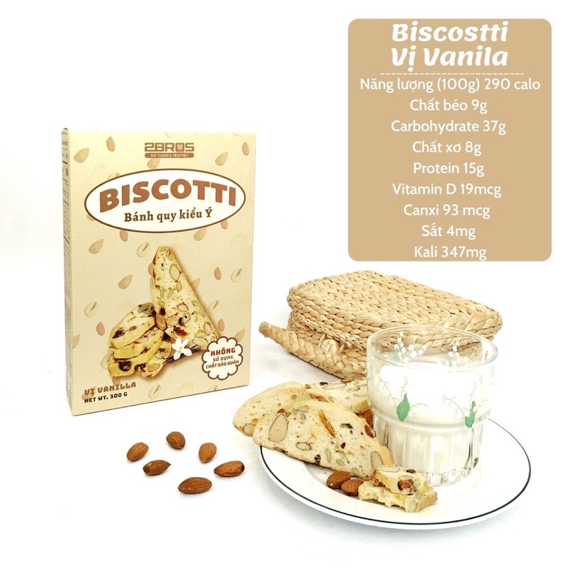 Bánh Biscotti cao cấp 3 vị - Bánh ăn kiêng không đường 2Bros - Dành cho người ăn kiêng, giảm cân, tiểu đường. | BigBuy360 - bigbuy360.vn