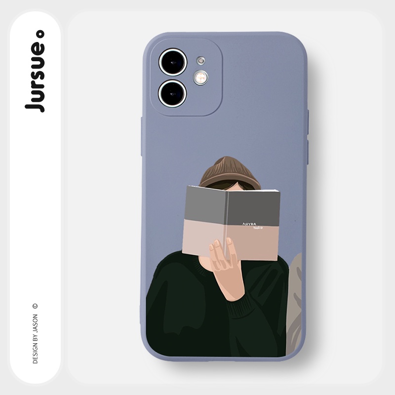 Ốp lưng JURSUE hoạt hình cặp đôi dễ thương đẹp cho iPhone 13 12 11 Pro Max SE 2020 X XR XS 8 7 ip 6S 6 Plus kute Y1935