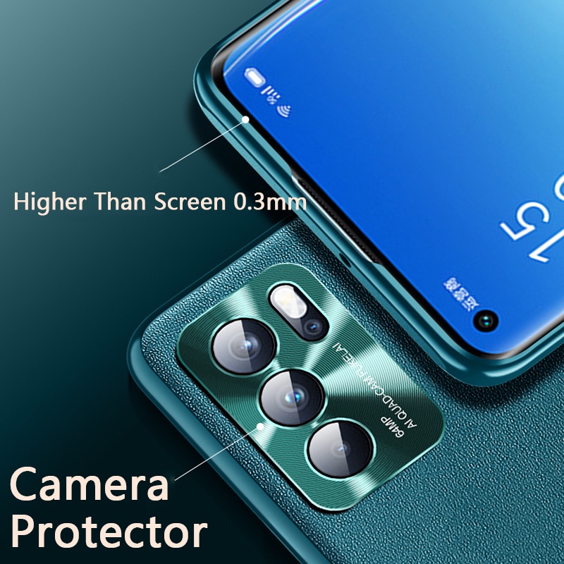 Ốp điện thoại bằng da cứng siêu mỏng cho OPPO Reno5 Reno6 Reno 6 Pro Plus Snapdragon 5G