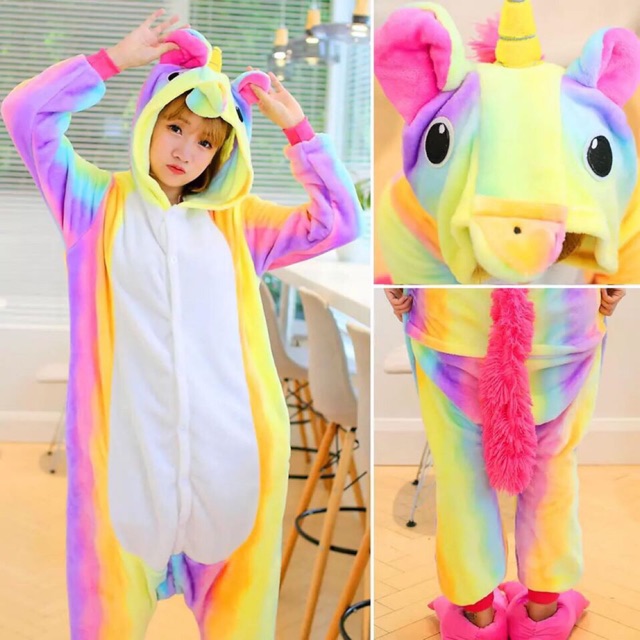 Bộ đồ thú UNICORN BẢY SẮC CẦU VỒNG HÀNG Có sẵn siêu cấp đáng yêu và nổi bật đã có mặt tại shop
