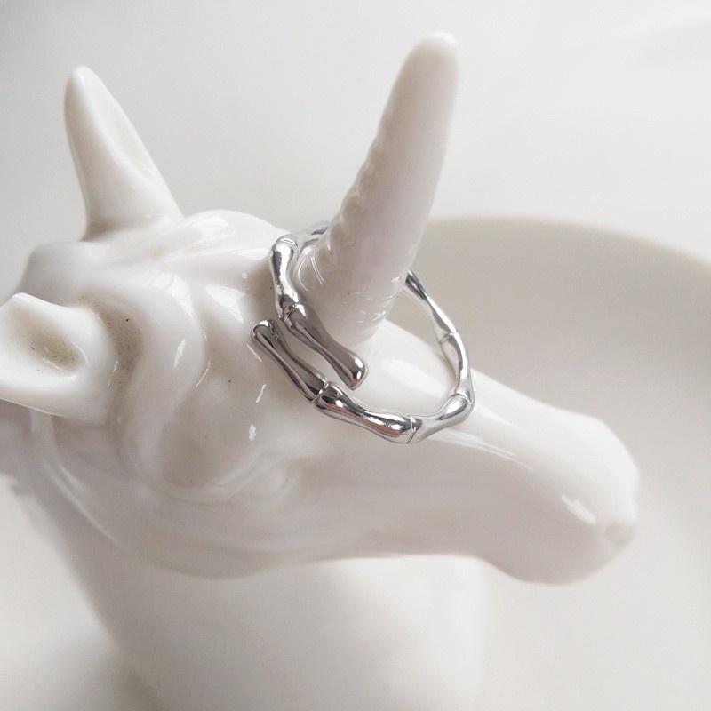 Nhẫn Hở Hình Đốt Tre Sáng Tạo Dễ Phối Đồ