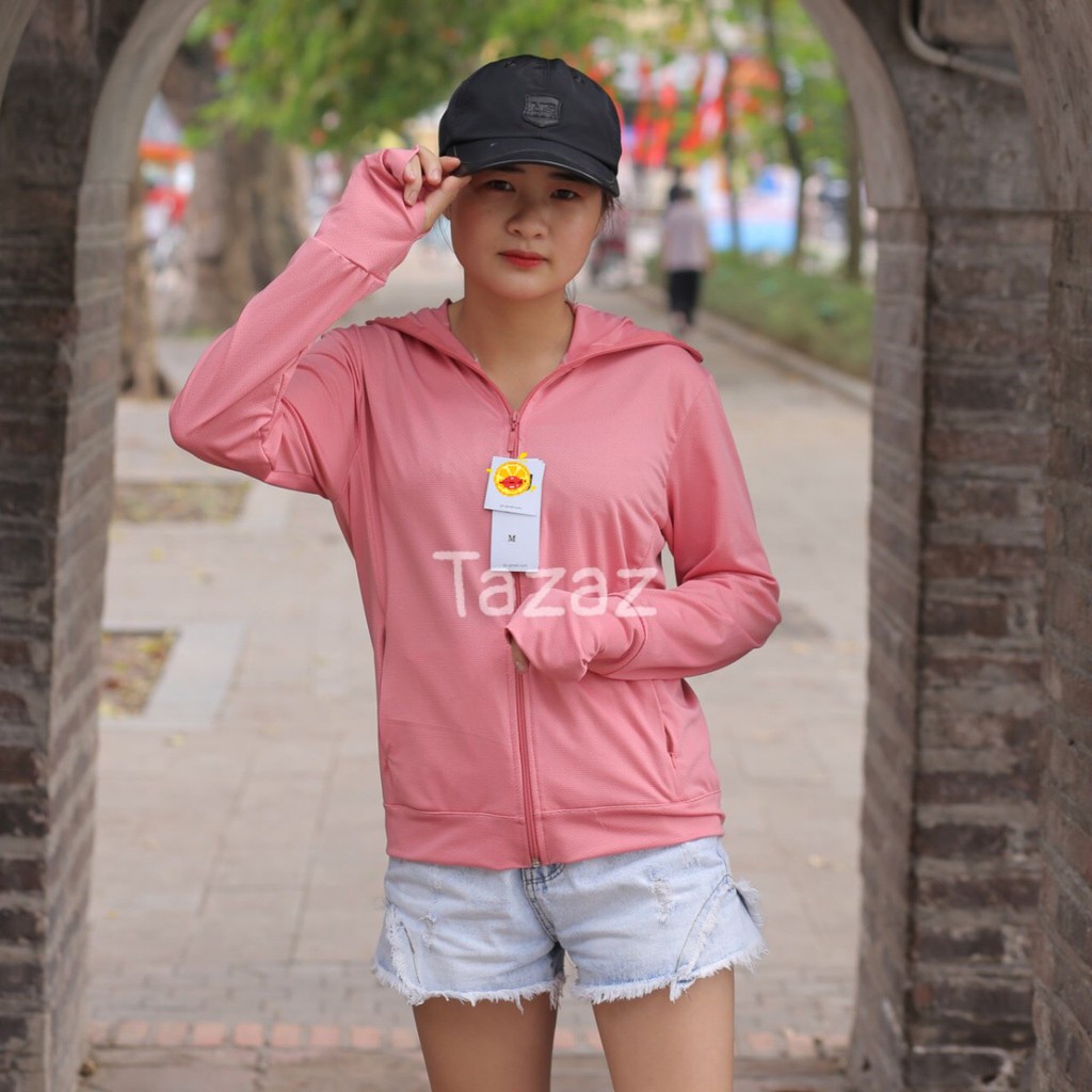 Áo chống nắng dài nữ toàn thân xuất nhật vải thun lạnh nhật dạng hạt mềm, mát, chống uv,hai túi ngoài có khóa kéo TZ01 | BigBuy360 - bigbuy360.vn