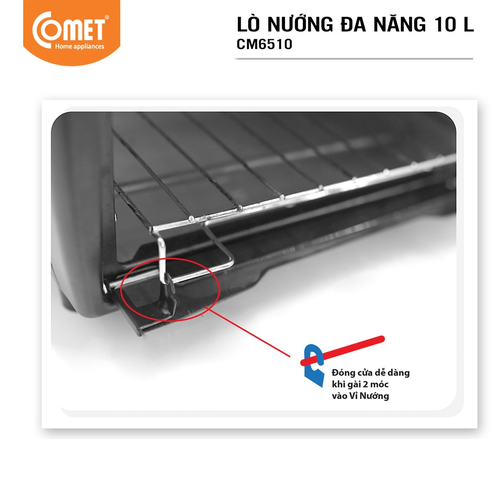 [Mã ELHADEV giảm 4% đơn 300K] Lò nướng đa năng 10L Comet CM6510