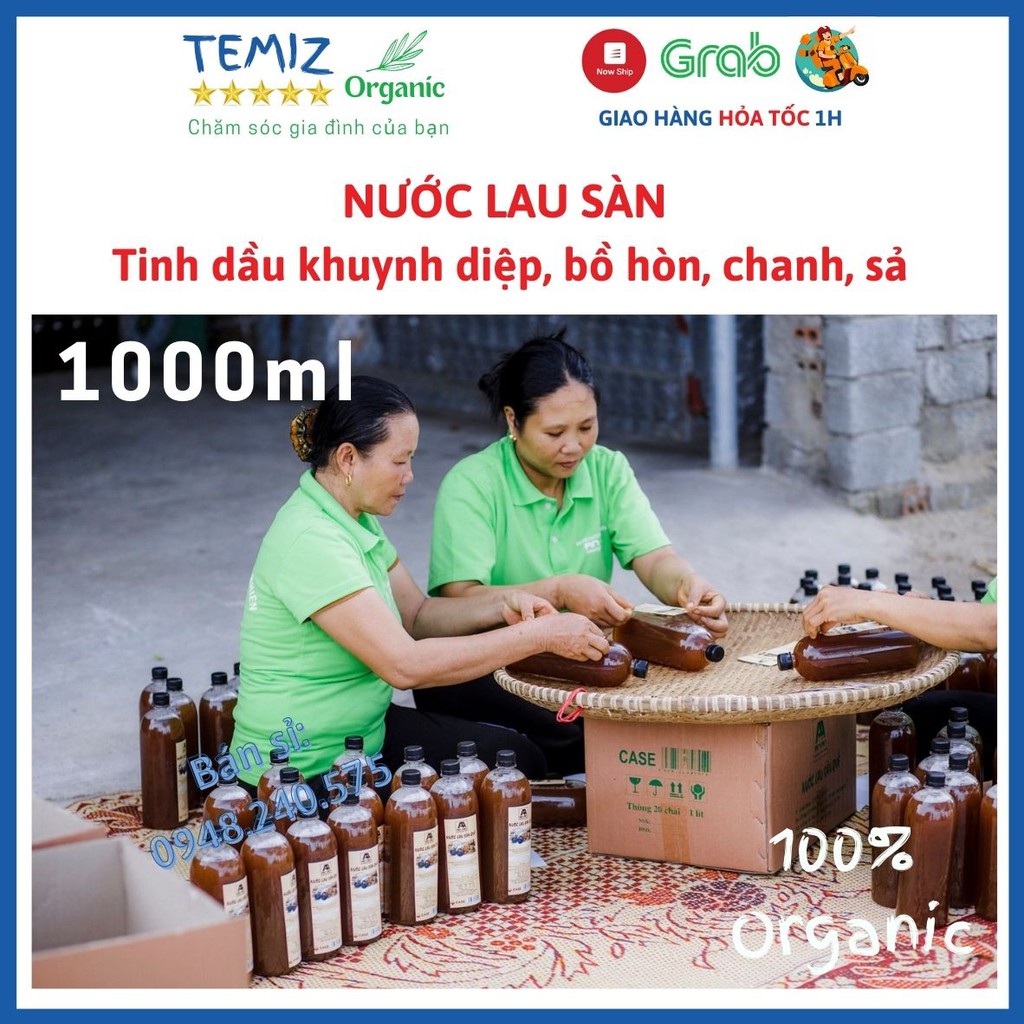 Nước lau sàn hữu cơ Quế, chiết xuất bồ hòn diệt khuẩn sạch thơm khử mùi, đuổi kiến và gián an toàn cho bé