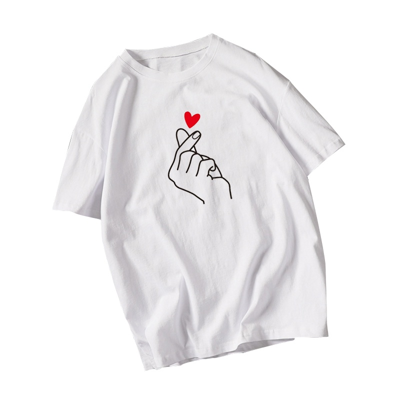 Áo thun nữ ZXYOUPING tay ngắn cổ tròn in họa tiết đơn giản thời trang mùa hè phong cách Hàn Quốc