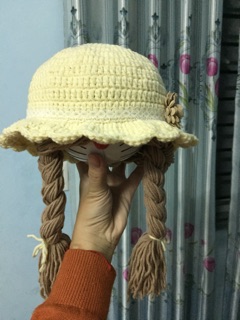 Mũ len tóc giả handmade