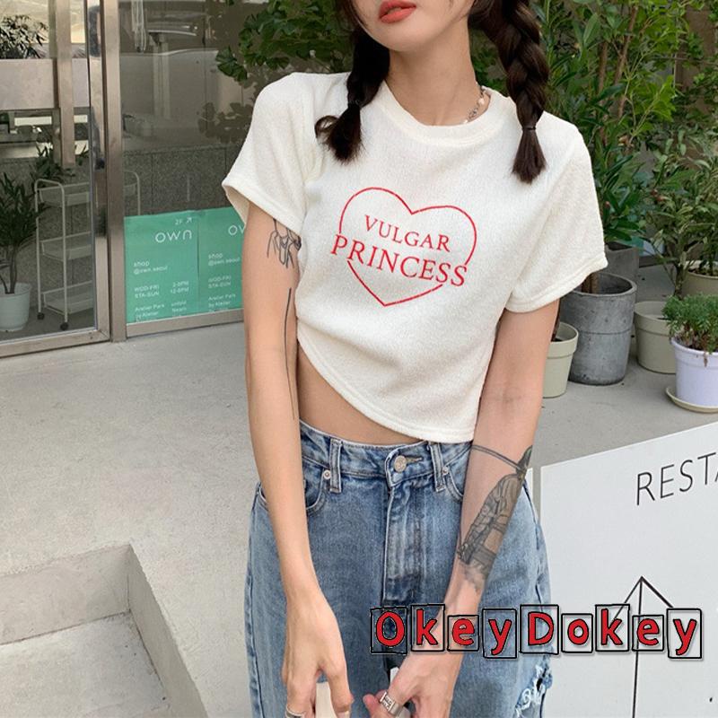 Áo Croptop Tay Ngắn In Chữ Thời Trang Xuân Thu Dành Cho Nữ