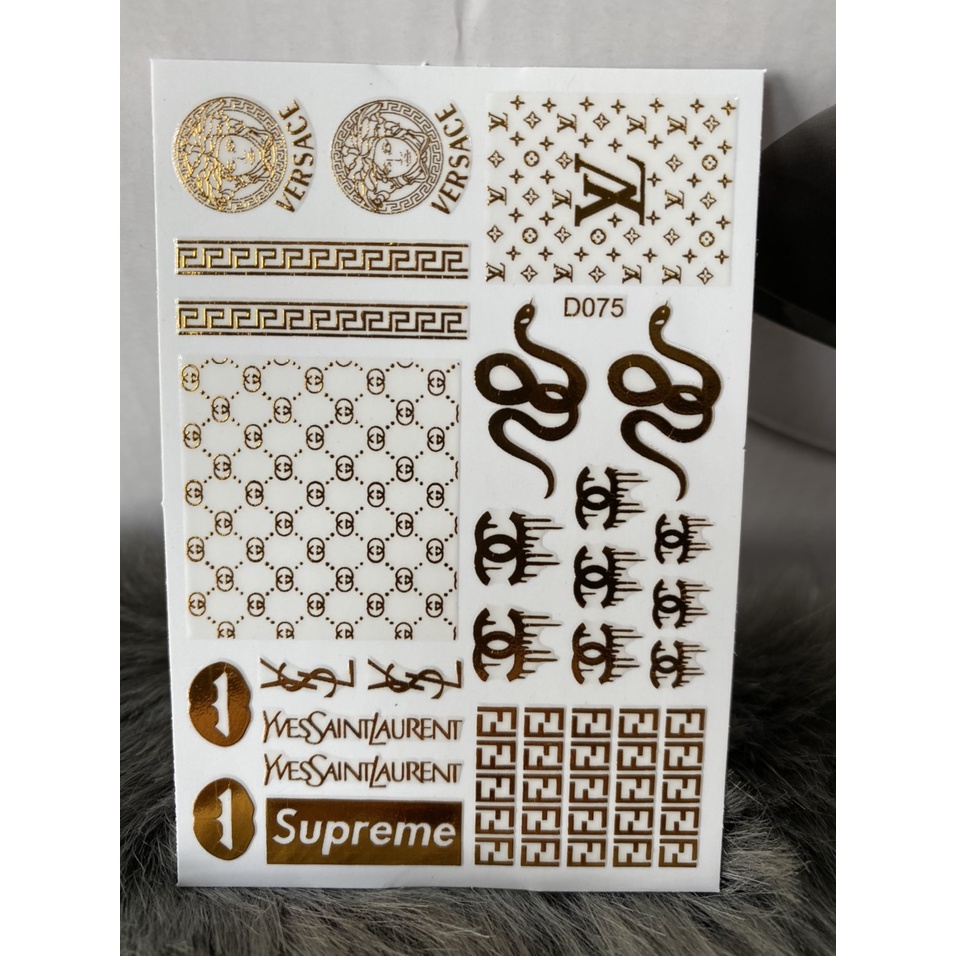 Sticker LOGO và Thương Hiệu Đẹp Gucci, Adidas, Chanel,... - Lẻ 1 Tấm