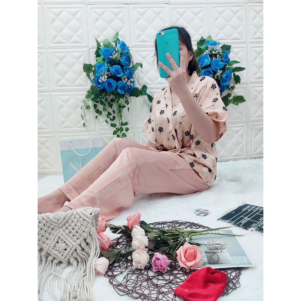 [ SATIN DÀI KIMONO ] ✪ BỘ NGỦ KIMONO TAY NGẮN QUẦN DÀI - MS01 ✪ | BigBuy360 - bigbuy360.vn