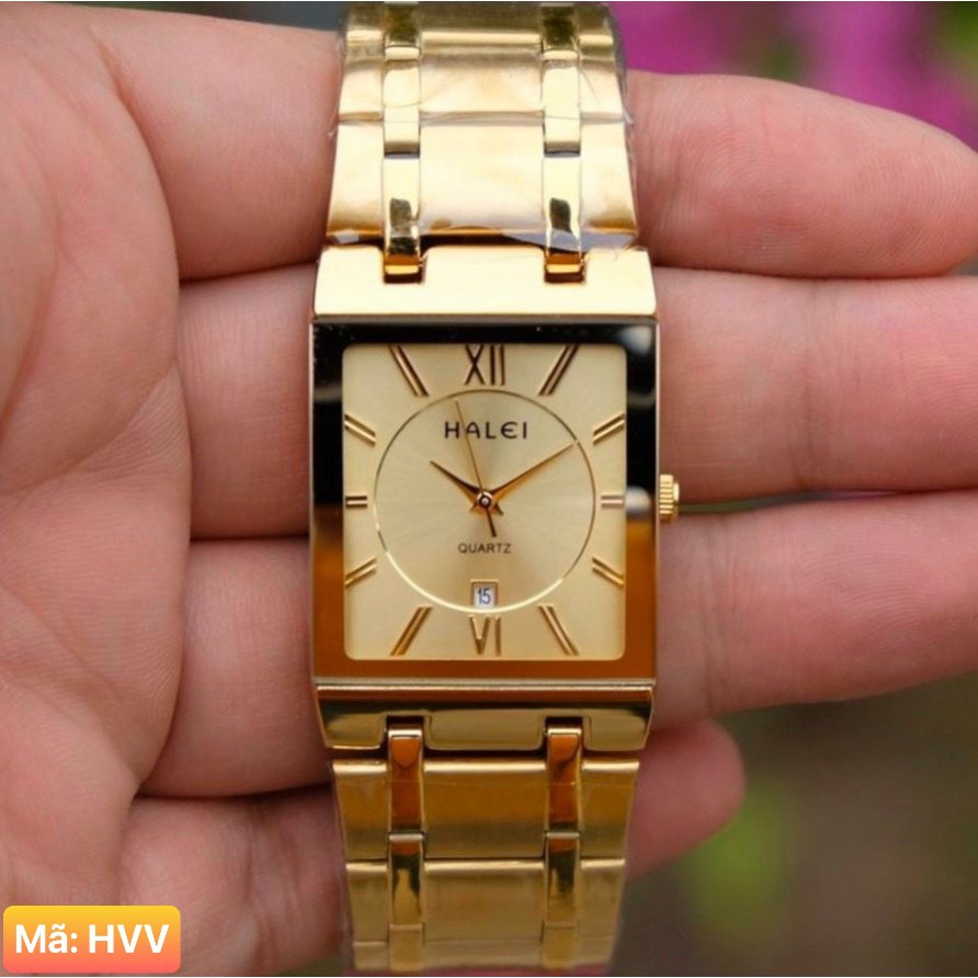 Đồng hồ nam HALEI HLV mặt vuông dây thép có lịch xem ngày | BigBuy360 - bigbuy360.vn
