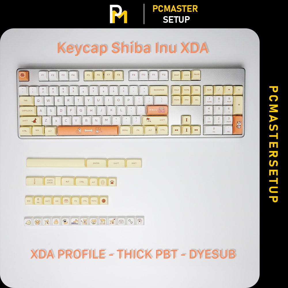 Keycap xda pbt Shiba Inu chiều cao 9.5mm dày 1.5mm Fullbox của PCmaster