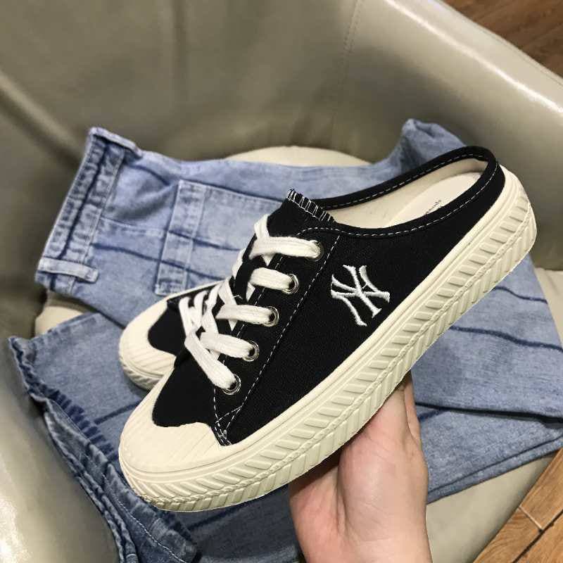 Giày sục nữ NY, Đạp gót màu đen, đế cao su cao cấp, đế cao 4cm, siêu cute