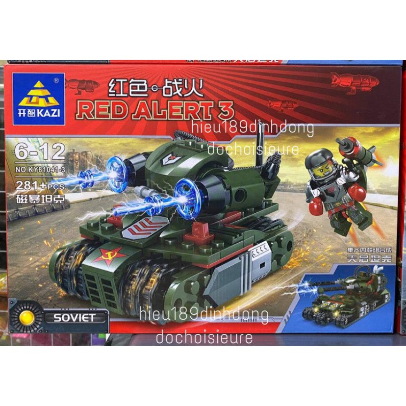 Lắp ráp xếp hình non Lego City 81041 : Xe tank liên xô red alert 3 báo động đỏ