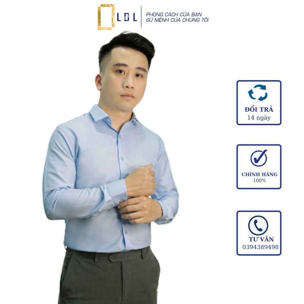 Sơ mi nam công sở cao cấp LDL, áo sơ mi dài tay đẹp không túi size 37 38 39 40 41 42 43 | BigBuy360 - bigbuy360.vn