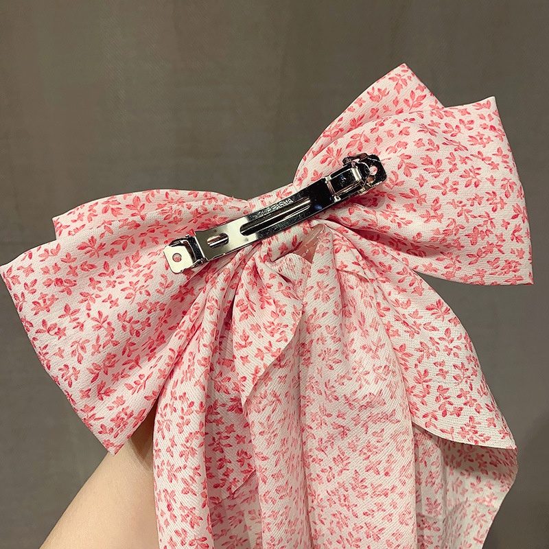 Dây Buộc Tóc Ruy Băng Dài In Họa Tiết Hoa Thanh Lịch Cổ Điển Cho Nữ