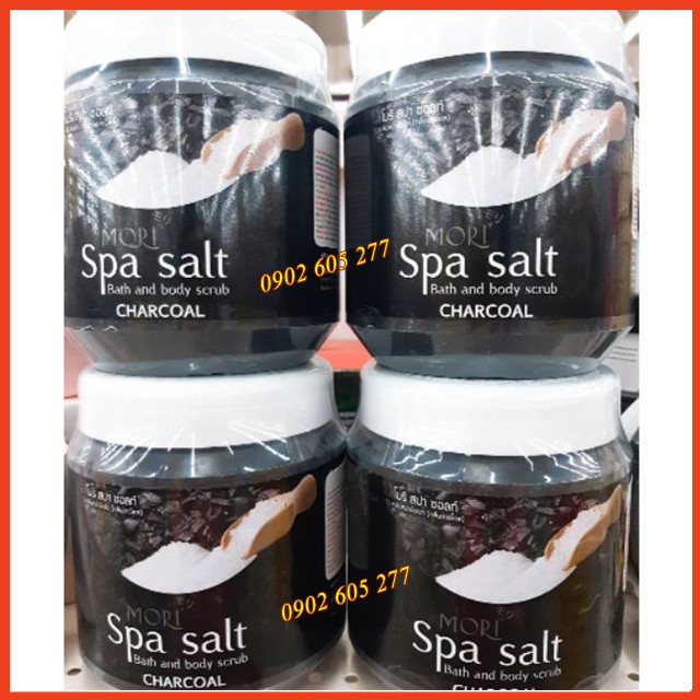 [Hàng chính hãng] Muối Tắm Tẩy Tế Bào Chết Mori Than Hoạt Tính Salt Bath & Body Scrub Thái Lan