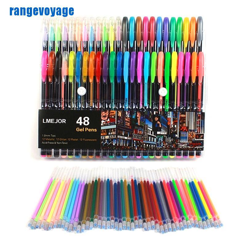 Bộ 48 Cây Mực Gel Nhiều Màu Sắc Chất Lượng Cao