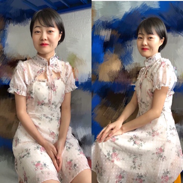 (Sẵn S) Váy tiểu thư khoét ngực / Đầm hoa Trung Quốc cổ điển Ulzzang ( có ảnh thật) | BigBuy360 - bigbuy360.vn