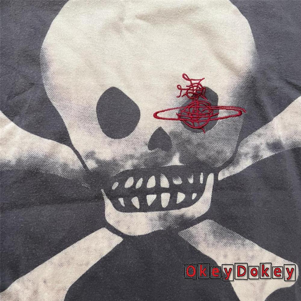 Áo Thun Crop Top In Hình Đầu Lâu Phong Cách Gothic Retro Gothic Màu Cầu Vồng-Y2K