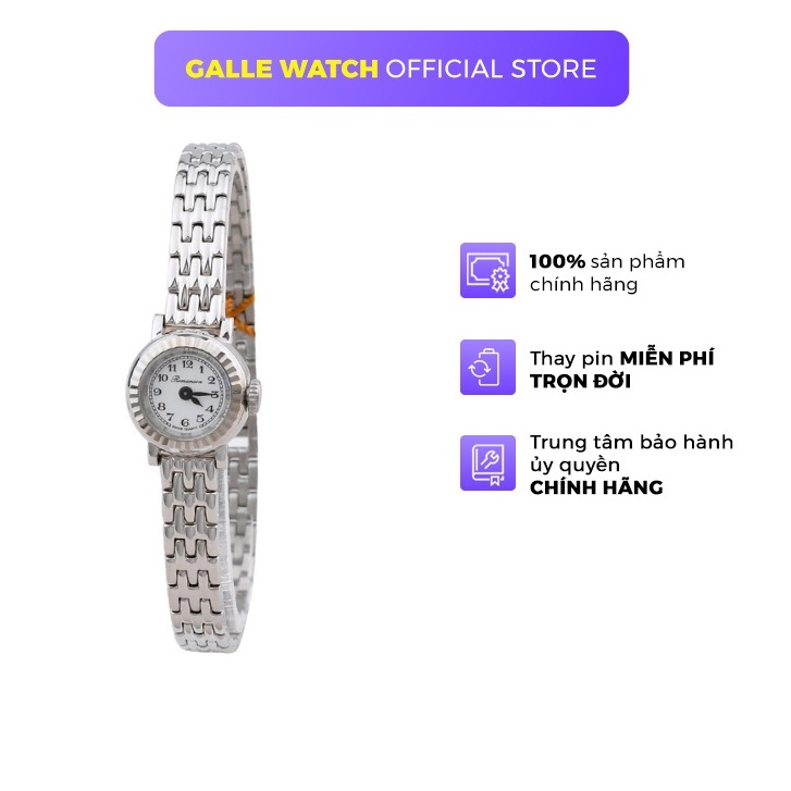 Đồng hồ Romanson Watch PA2639LWWH nữ mặt nhỏ kính chống xước, máy Thụy Sĩ chống nước, dây thép cao cấp chính hãng