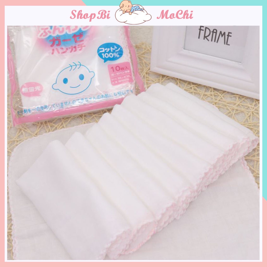 Sét 10 khăn xô sữa cho bé sơ sinh chất liệu cotton siêu mềm