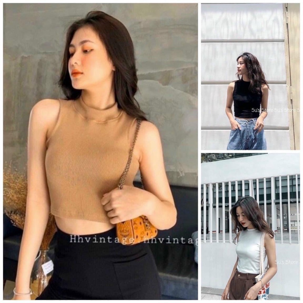 Áo croptop ba lỗ nữ  sát nách  thun không tay kiểu ôm body tank top vải cotton co giãn tốt milow fecret loại 1