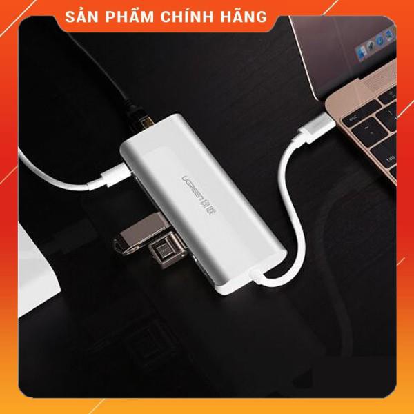 Bộ chuyển USBC sang HDMI Lan USB 3.0 USBc và đọc thẻ UGREEN 50516 dailyphukien