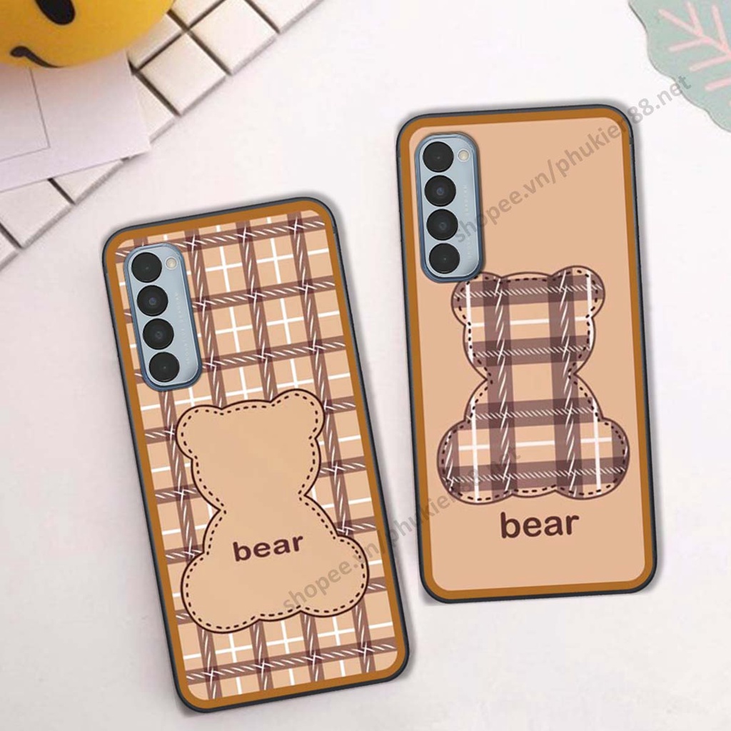 Ốp lưng Oppo Reno4 / Reno4 Pro / Reno 4 ốp điện thoại LineBear, bé tóc xù, hoa siêu đẹp