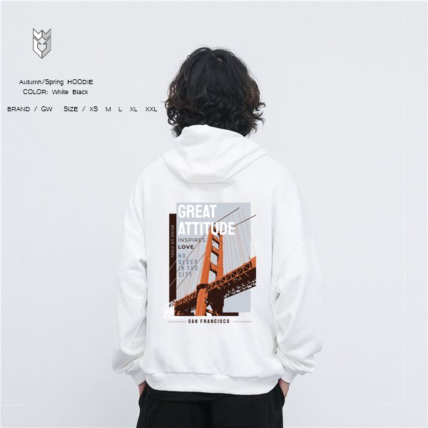 Áo hoodie unisex in mặt sau San Francisco nam nữ vải nỉ bông - GW Shop