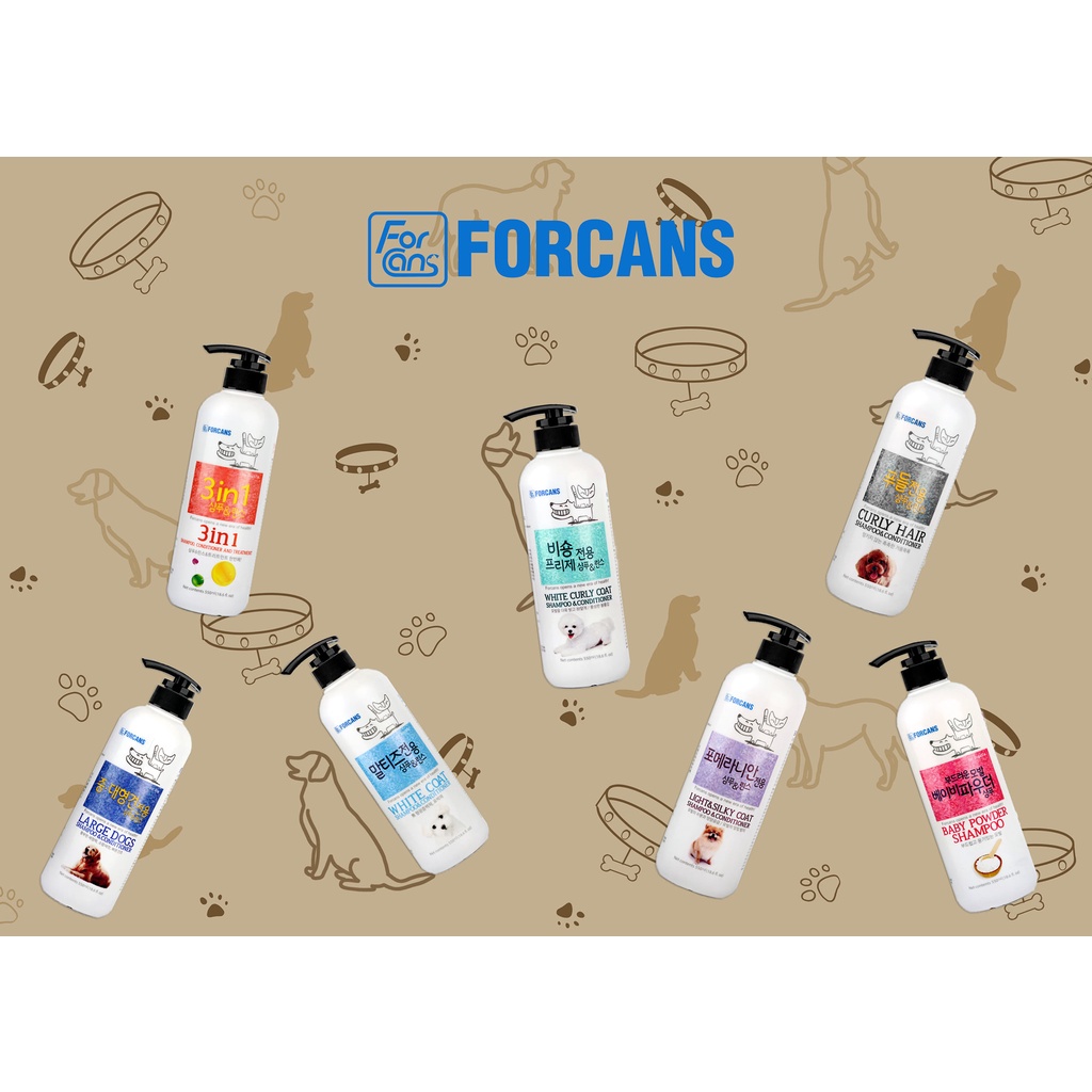 Sữa tắm chó cao cấp Forcans 550ml, gội xả dưỡng lông cún con da nhạy cảm mềm mượt Con Mèo Xiêm Shop