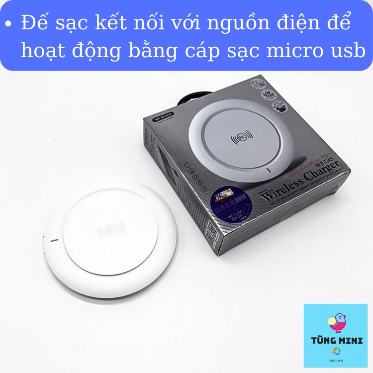 Sạc Không Dây 10W WK-U45 Đế Sạc Cho IP/ Samsung/ Oppo Nhỏ Gọn Chống