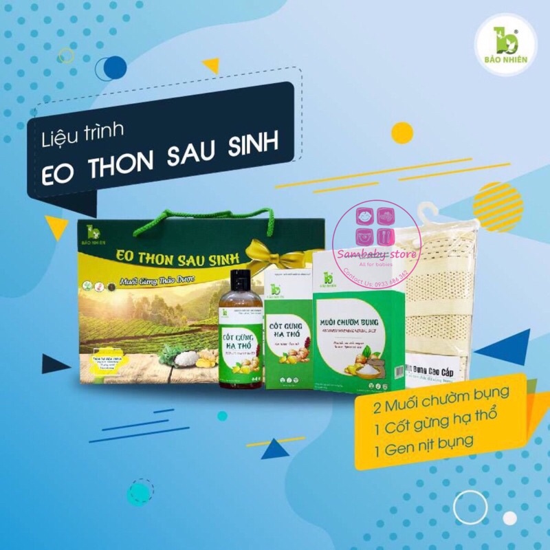 BỘ SẢN PHẨM EO THON MUỐI BỤNG, CỐT GỪNG, GEN BỤNG BẢO NHIÊN