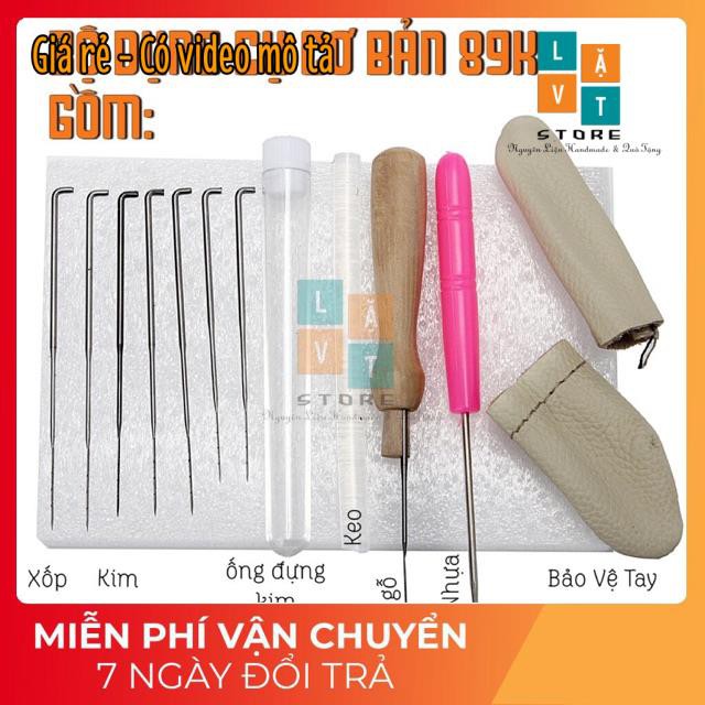 Bộ dụng cụ làm Len chọc - needlde felting cơ bản dành cho người mới bắt đầu