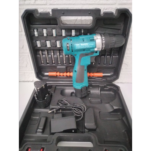 Máy khoan pin 12V hãng makita 2 pin kèm phụ kiện siêu khỏe siêu bền pin siêu trâu - khoan tường - BH 12 tháng