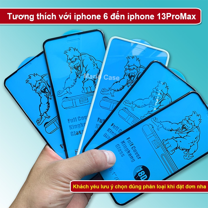 Kính cường lực iphone 18D chống vỡ viền dành cho ip 6/7/8…X/Xsmax/11/11Pro/11Promax/12/13/12proMax/13ProMax – Mario Case